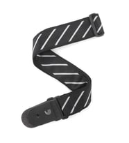 Planet Waves T20W1409 Woven Gitar Askısı - Tie Stripes Black/Grey (Aksesuar)  Klasik Çizgili Tasarım, Dayanıklı Jacquard Dokuma, Omuz Yormayan Yumuşak Doku ve Şık Görünüm