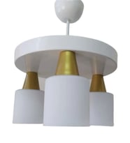 MYLİGHTS   MODERN SPOR  BEYAZ OPAL CAMLI  ÜÇLÜ SARKIT AVİZE 30CM