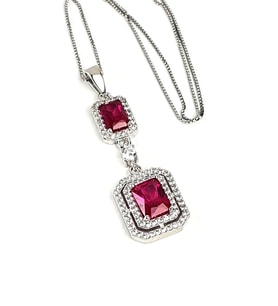 Sky Diamond Red creative rubies 925 ayar gümüş lüks kolye
