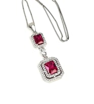 Sky Diamond Red creative rubies 925 ayar gümüş lüks kolye