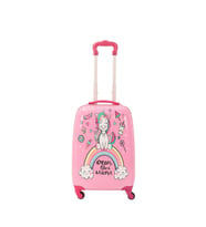 V307 ABS ÇOCUK VALİZ-PEMBE-UNICORN BASKI