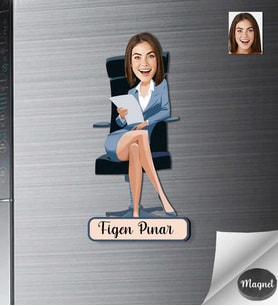 Kişiye Özel Kadın Ahşap Magnet -2
