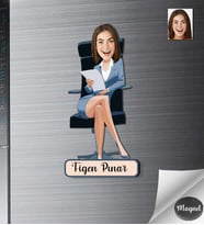 Kişiye Özel Kadın Ahşap Magnet -2