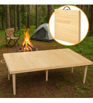 Lexroo Katlanır Kamp, Piknik ve Bahçe Masası 55x110 cm - Ham Naturel Renk