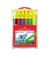 Faber-Castell Keçeli Boya Kalemi Jumbo Neon Fosforlu 6 Renk Jumbi 42 30642 (Siyah)