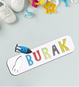 BK Toys Çocuklara Özel İsimli Figürlü Ahşap Eğitici Yapboz Puzzle-11