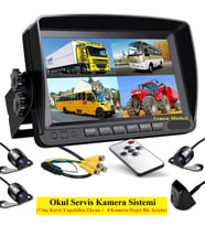 Okul Servis Kamera Sistemi (7 Inç Kayıt Yapabilen Ekran + 4 Kamera Hepsi Bir Arada)