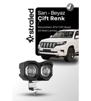 Çift Renk Sarı Beyaz 60 Watt Motosiklet ATV Off Road Led Lamba
