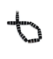 Tibet Akik Taşı Silindir Kesim Parlak Siyah 10x30mm Doğal Taş Dizi