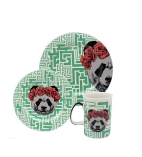 Gordion panda turkuaz mama takımı