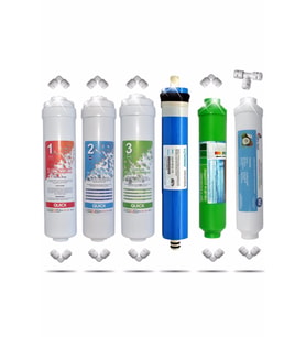 Kapalı Kasa 12 Inç Su Arıtma Cihazı Filtresi 6 Aşamalı Inline Filtre Seti (Nsf Vontron Membran)