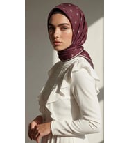 Bonjela Soft Eşarp Kafes Desen Mürdüm