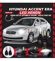 Hyundai Accent Era 2006-2012 Uzun-Kısa Far Uyumlu Şimşek Etkili Led Xenon Light Series H4