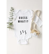 Unisex Bebek Beyaz Guess What Çıtçıtlı Body