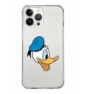 Apple iPhone 13 Pro Uyumlu Köşe Korumalı Antişok  Kapak Donald Duck Tasarımlı Şeffaf  Kılıf