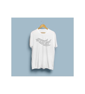 Oversize Binary Code Baskılı Unisex T-shirt (Beyaz)