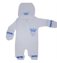 İsimli Hastane Çıkışı 3 Lü Set Prens Desenli (Beyaz)