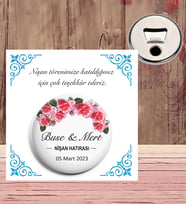 58 mm MIKNATISLI Nişan,Düğün vb. için Rozet 10 adet