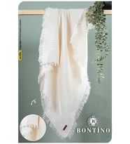 Bontino 4 Katlı %100 Pamuk Müslin Bebek Battaniyesi Saçaklı Çok Amaçlı 110x90 cm