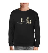Satranç Siyah Çocuk Sweatshirt