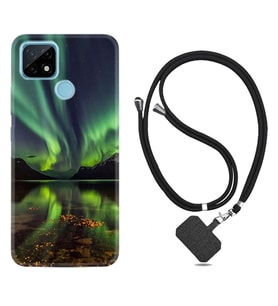 Realme C11 C21 C21Y C25Y C11 2021 Kılıf Boyun Askılı Silikon Kuzey Işıkları 1327