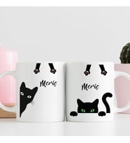 Kara Kedi Tasarımlı Kişiye Özel Hediye Kupa Bardak – Gizemli ve Eğlenceli Bir Hediye