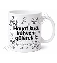 Espirili Yazılı Kişiye Özel Baskılı Kupa Bardak Komik Hediye