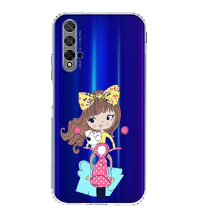 Huawei Honor 20 Uyumlu Kamera korumalı Kapak Vespagirl Tasarımlı  Şeffaf Kılıf