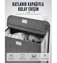 Kapaklı Duvar Tipi Kirli Çamaşır Sepeti Yer Tasarrufu Sağlayan