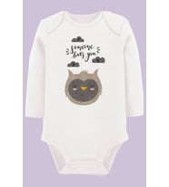 Organik Baskılı Pamuklu Unisex Bebek Body UZUNE195