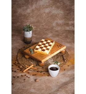 Risus Top Ahşap Pasta Sunum Tabağı 17x25 Cm, Şık ve Kullanışlı
