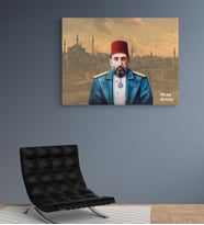 Kişiye Özel Padişah II. Abdülhamid Tasarımlı Yeni İş Hediyesi Kanvas Tablo 30x50 cm