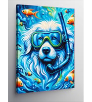 Kanvas Tablo Dalgıç Köpek