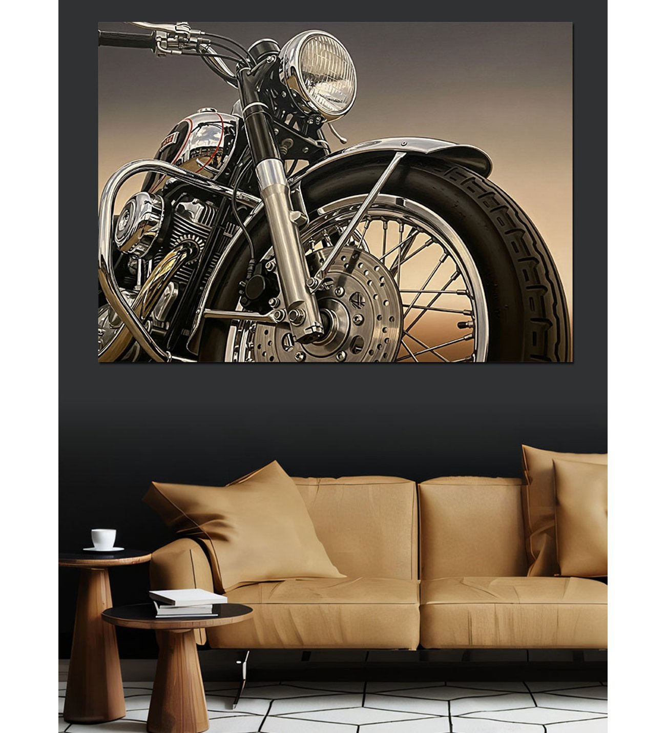 Klasik Harley Davidson Motor Dekoratif Kanvas - Mdf Ahşap Tablo