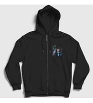 Presmono Unisex Siyah Thing And Wednesday Addams Family Addams Ailesi Fermuarlı Kapüşonlu Sweatshirt 366280tt