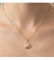 STİL İNCİSİ/XUPING JEWELRY KALP ZİRKON TAŞLI KOLYE (Altın Rengi)