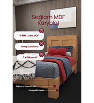My Chapter Kitaplık Başlıklı Tek Kişilik MDF Karyola