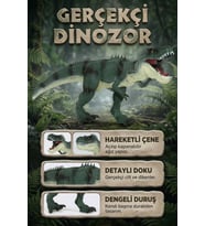 Gerçekçi Dinozor Figürü - Hareketli Çeneli, Detaylı Dokulu Büyük Boy Oyuncak (27 cm)