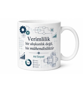 Endüstri Mühendisi İçin Kişiye Özel İsimli Baskılı Kupa Bardak İş Hediyesi