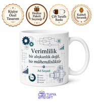 Endüstri Mühendisi İçin Kişiye Özel İsimli Baskılı Kupa Bardak İş Hediyesi