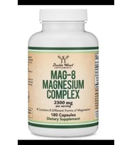 Double Wood Magnesium MAG-8 Complex 180 Capsules (436mg Elemental Magnesium Provided by 2,300mg of Eight Different Forms of Magnesium) Provides %100 Daily Recommended Value of Magnesium.3935 (Renksiz)