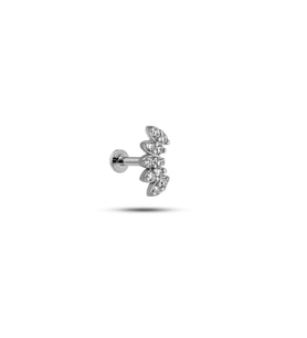 925 Ayar Gümüş Rodyumlu Minimal Beşli Mekik Model Tragus Piercing Küpe