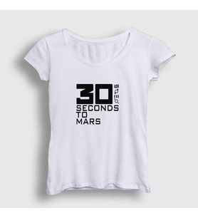 Presmono Kadın Beyaz Cover 30 Seconds To Mars T-Shirt 377538tt (Beyaz)