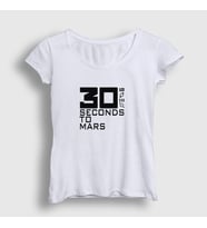 Presmono Kadın Beyaz Cover 30 Seconds To Mars T-Shirt 377538tt (Beyaz)