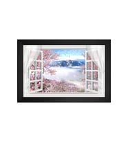 Manzara Temalı Kanvas Tablo 80 x 110 cm Siyah Çerçeve