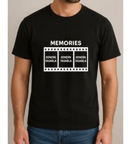 Kendin Tasarla Tişört Erkek-Film Şeridi (Siyah)