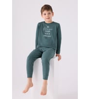 Arnetta 3130 Erkek Çocuk Uzun Kol Pijama Takım (Yeşil)