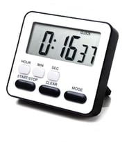 ZK-2206 Mıknatıslı Kronometre 24 saate kadar İleri ve Geri Sayım Özellikli +  Alarm (Siyah - Beyaz)