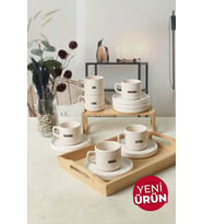 Keramika Deep Collection Mottolu Stackable Çay Takımı 12 Parça 6 Kişilik 22650-55