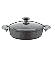 Oms Gr204 Granit Gri Kısa Tencere 30 Cm